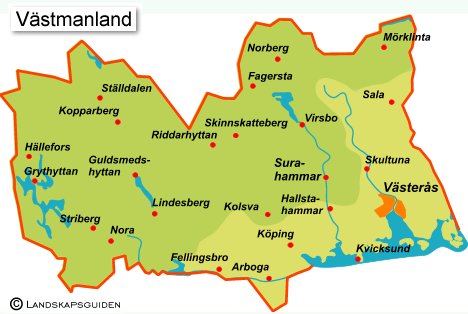 Karta Över Västmanland | Sverigekarta