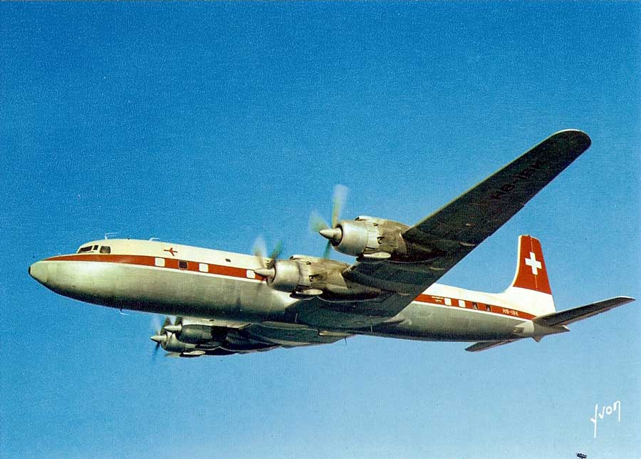 CARTE AVIATION AVION DOUGLAS DC7 C en vol EUR 3,00 - FR